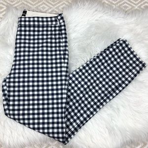 J. Crew Martie Pant Gingham Blue & White 00